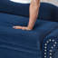 Chaise longue moderne en velours avec rangement, coussin lombaire avec accoudoir à gauche et décoration à clous pour des espaces de vie élégants-133234351