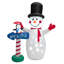 Ensemble gonflable 5 pièces bonhomme de neige avec pingouin sur pôle Nord