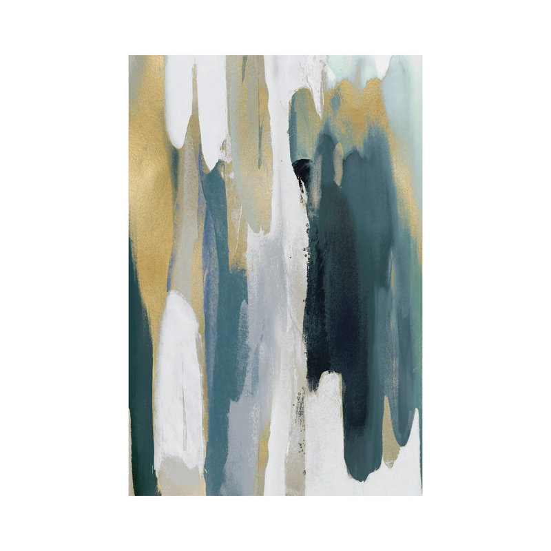 Converge Teal II by Jackie Hanson - Wrapped Canvas Print, 20.32 cm H x 30.48 cm W