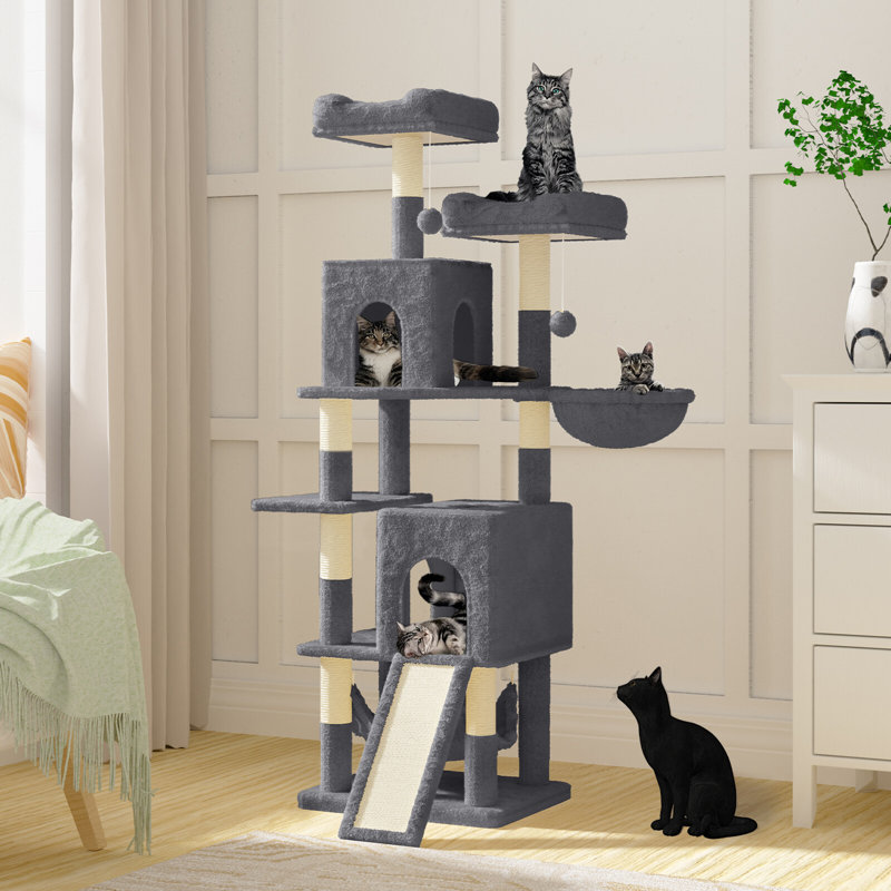 Amadahy 158cm H Cat Tree, Dark Grey