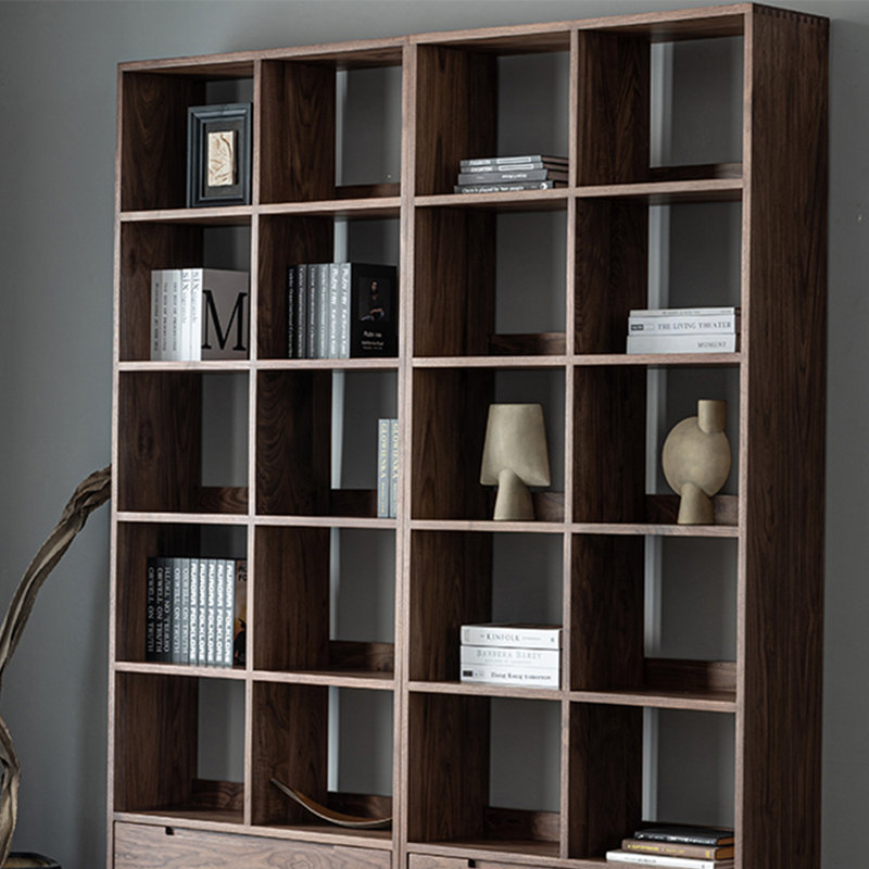 Black walnut solid wood bookcase