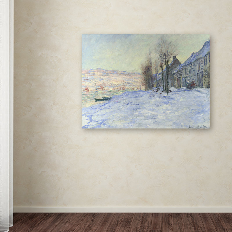 «Lavacourt Under Snow, 1878-81» par Claude Monet, reproduction d'art sur toile, H 14 po x l 19 po x P 2 po
