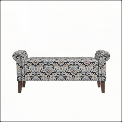 Conrad Storage Ottoman with Floral Bonsai Fabric and Spacious Compartment for Elegant Home Organization