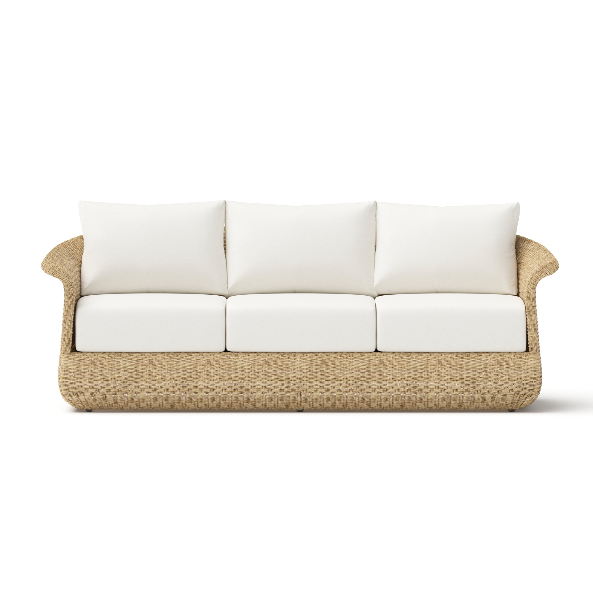 Baylor 3 Person Outdoor Wicker Sofa with Cushions