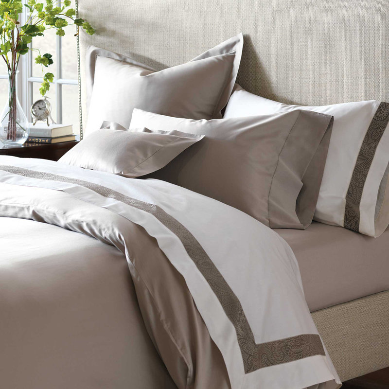 Housse de couette réversible en coton Deluca, Fauve, Housse de couette pour très grand lit