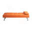 Canapé-lit de bureau multifonctionnel en cuir orange avec table pliante double et conception peu encombrante-573726851