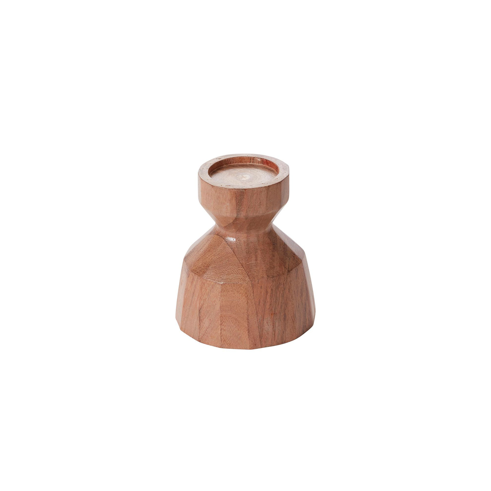 Habra 4" Wood Tabletop Candlestick