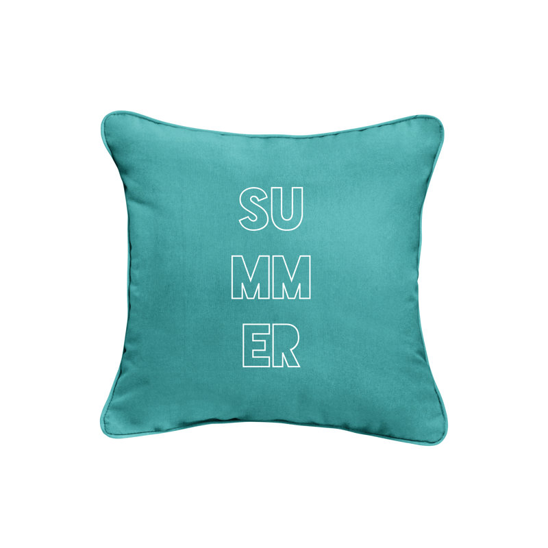  Coussin lombaire intérieur / extérieur Summer, H 18 po x l 18 po, bleu