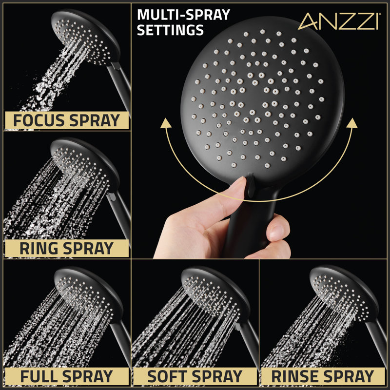 Matte Black Stainless Steel Multi-Head Shower System with Hand Sprayer