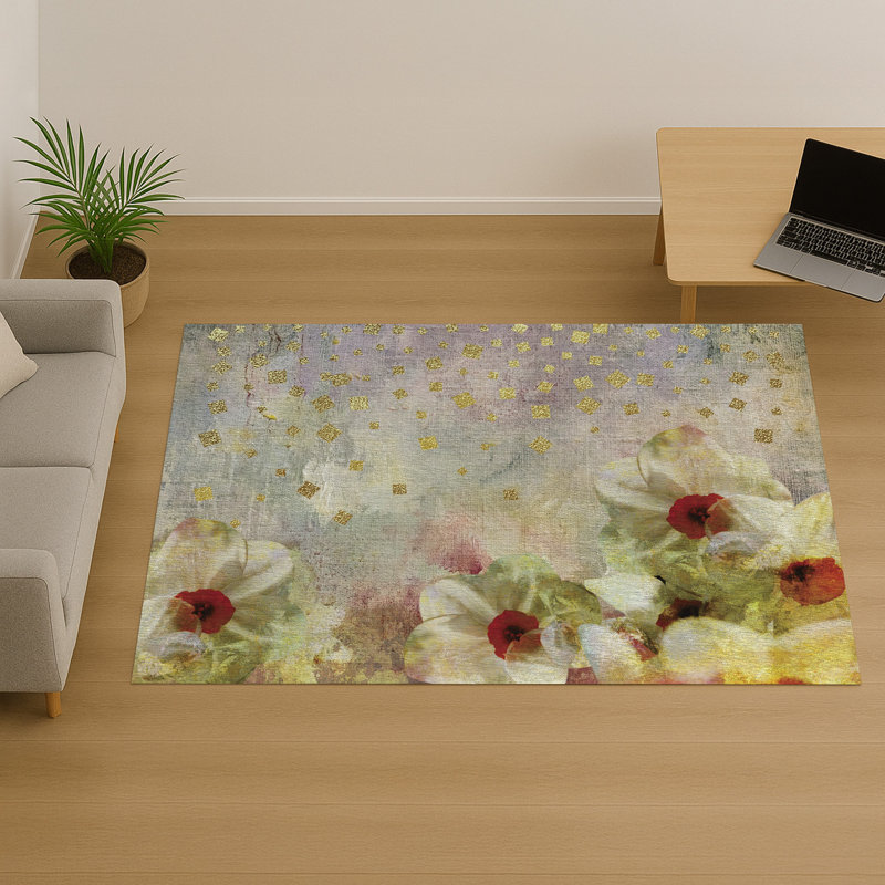 Floral Area Rug, Runner 70 x 140 cm