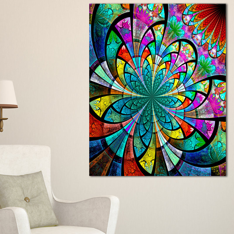 « multi color large fractal pattern », impression sur toile tendue, H 40 po x l 20 po x P 1po, Toile tendue
