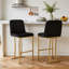Tabouret de bar rembourré 3 pièces, chaise de bar moderne de 61 cm avec pieds en métal doré-1437885362-1437840471-1437885366