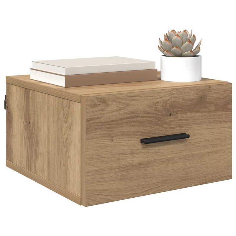 35cm W Manufactured Wood Bedside Table, Artisan Oak