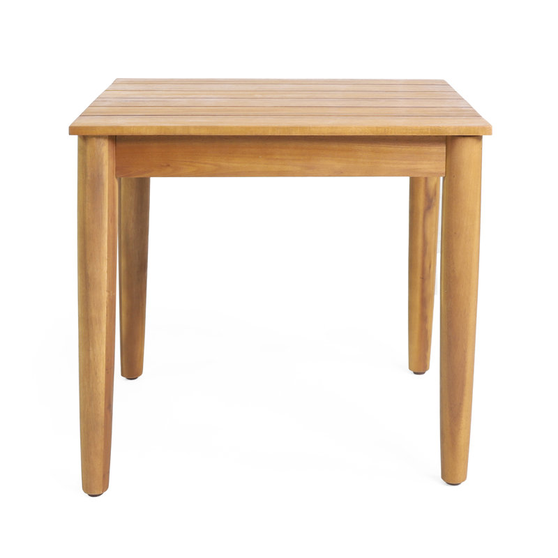 Rustic Wood Table With Slat Pattern, 20.26" W X D 18.69" H, Side Of 20X20x18.69