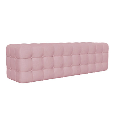 All Covered Velvet Upholstered Ottoman, Rectangular Footstool, Bedroom Footstool, No Assembly Required, Elegant And Luxurious -  Everly Quinn, 9C8663EDDDB247268042F30312B6447F