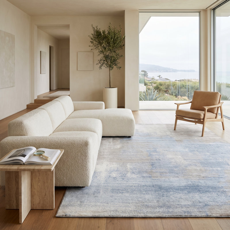 Hand Knotted Silk Indoor Rug, Rectangle 6' x 9'