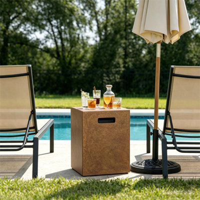 16 Inch Rectangle Propane Tank Cover Side Table