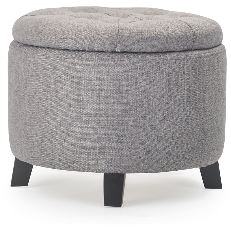 Repose-pieds avec rangement Bennett ClickDecor, Gris