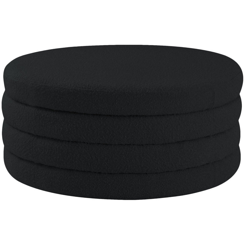 Repose-pieds standard Amy-Claire, Tissu bouclé noir