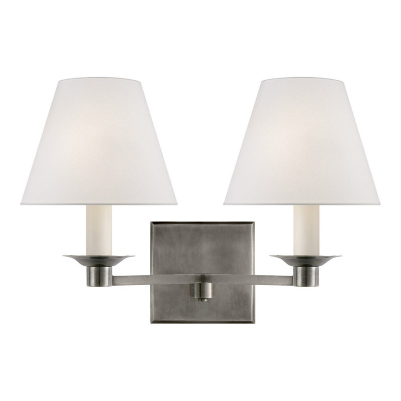Ralph Lauren Evans Double Arm Sconce, Antique Nickel