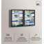 Ensemble de décorations murales « Banded Rhythms » en format shadowbox, bleu, par Art Remedy, cadre noir, 10 x 15-788846061-788846049