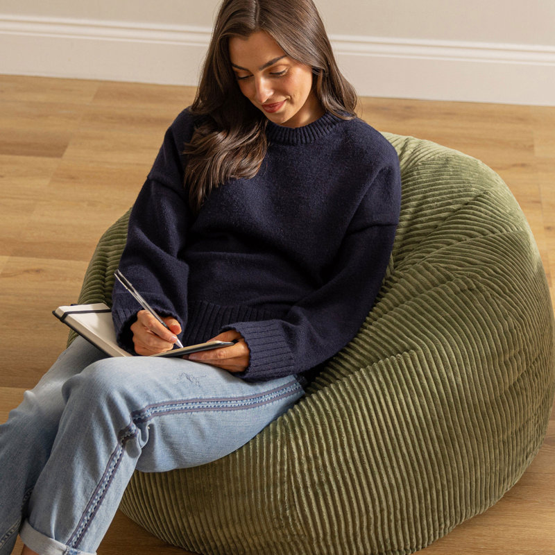 Kingston Corduroy Classic Bean Bag, Green