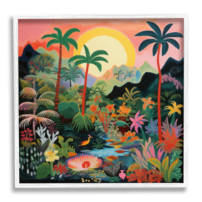 «Bb-243», rivière et tropicales encadrées sur bois par Lazar Studio Print