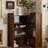 Nut-brown+Black Solid + Manufactured Wood+Glass Display Cases