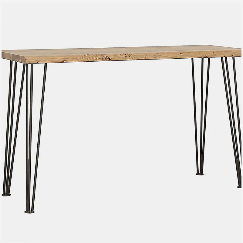 Table d'appoint pour canapé à pieds courbés naturel et noir mat