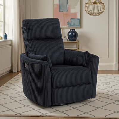 Rix Swivel Glider Recliner Chair, 2 Pillows, Corduroy