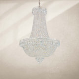 Camelot 22 Light 24in x 36in Pendant in Silver with Clear Optic Crystals