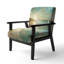 Fonzie - Coastal Pastel Horizon - Fauteuil d'appoint rembourré en velours