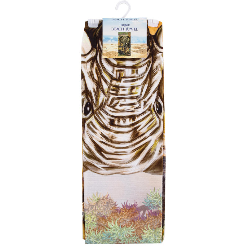 Elephant Lion and Safari Animals Beach Towel, 30 x 60 inches