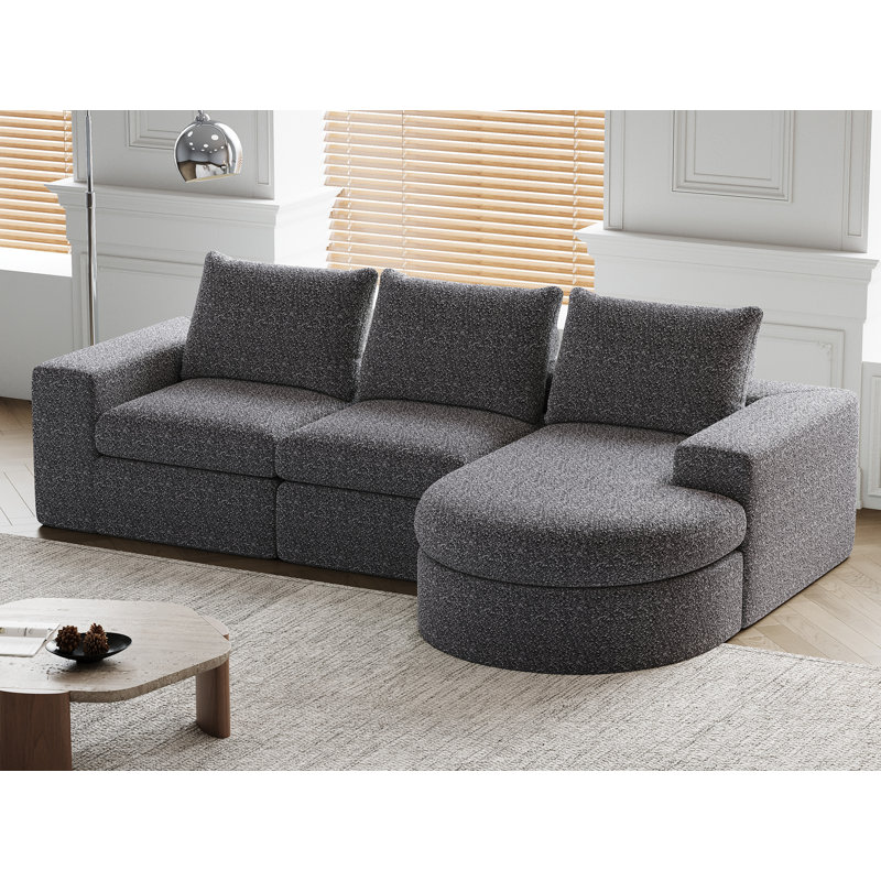 2 - Piece Chenille Sectional, Gray