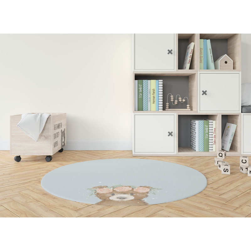 Tapis de jeu Bearly, Bleu / brun / rose
