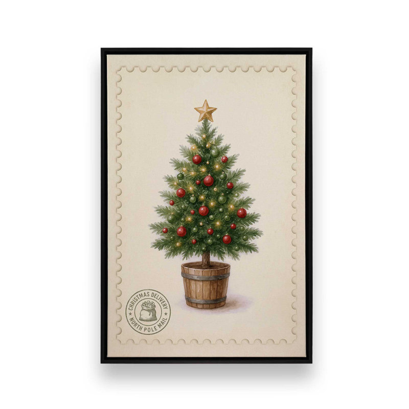 Evergreen Parcel, reproduction d'art sur toile, H 18,75 po x l 12,75 po, Noir satiné