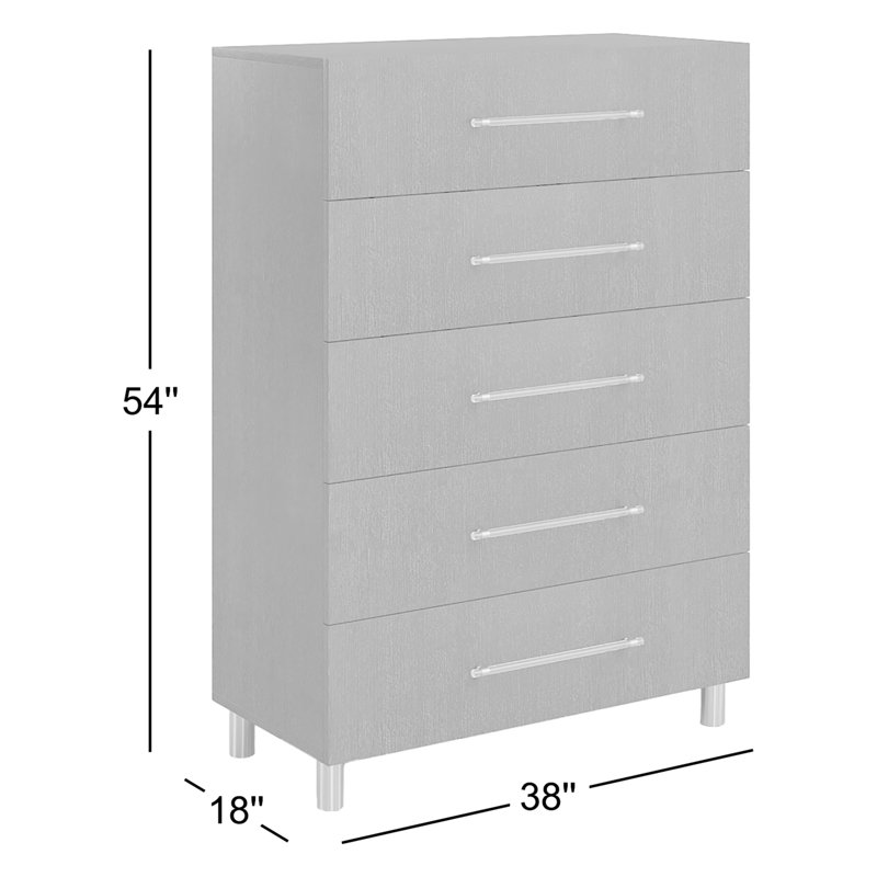 Parkins 38" W 5-Drawer Dresser with Dovetail Joinery , Navy Blue/NotSturdy