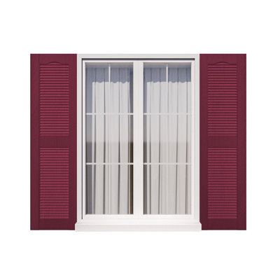 14.5"W, Weather-Resistant Polypropylene Louver Shutters, Easy DIY Install (Set of 2)
