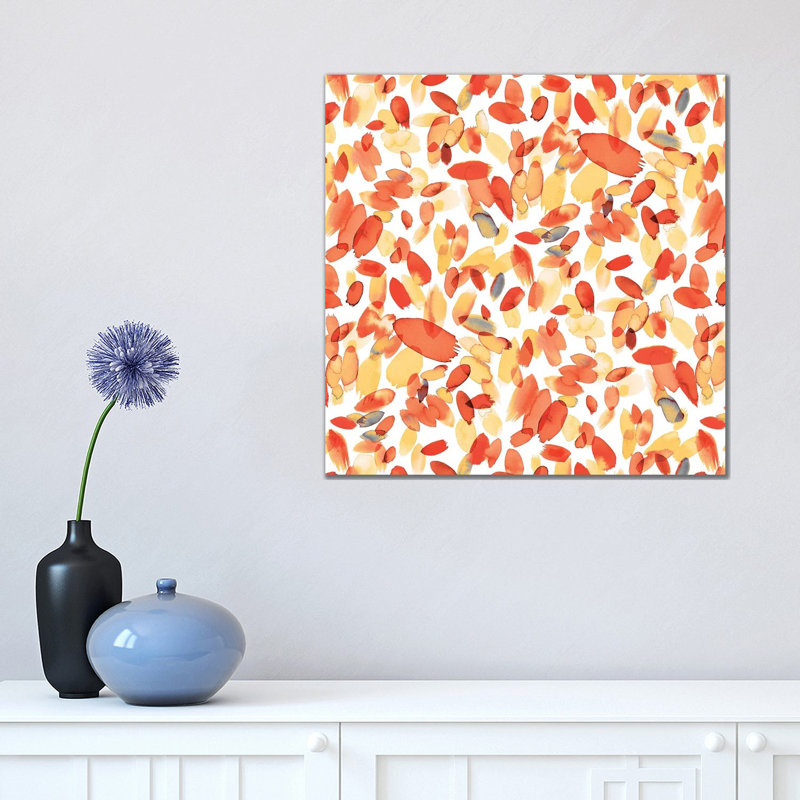 Abstract Petals Orange - Wrapped Canvas Print, 45.72cm H x 45.72cm W x 1.91cm D