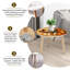 Ensemble de 2 tables basses gigognes triangulaires modernes, motif épouvantail joyeux entouré de citrouilles colorées, style milieu du siècle, petites tables d'appoint pour salon, chambre, appartement, décoration intérieure-2076300725-2076300733