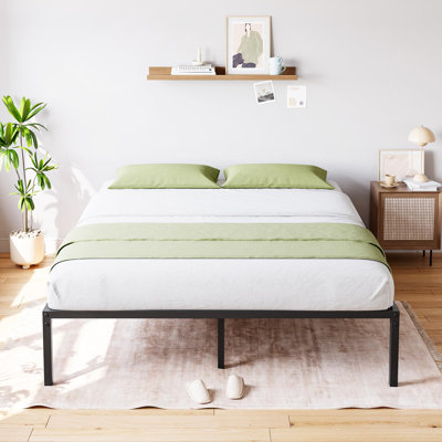 8 Inch Queen Bed Frame No Box Spring Needed, Heavy Duty Metal Platform Bed Frame Queen Size for Bedroom Easy Assembly, Noise Free, Black, Queen