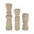 Set of 3 Resin Pillar and Taper Candle Holders with Ribbed Modern Textured Design, Home Office Bedroom Living Room Decor - 15", 12", 9" Brown
