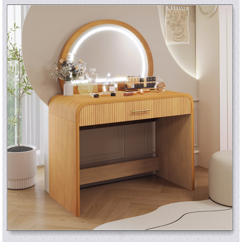 Coiffeuse de 39 pouces avec miroir lumineux à écran tactile et tiroir spacieux pour les essentiels de beauté organisés