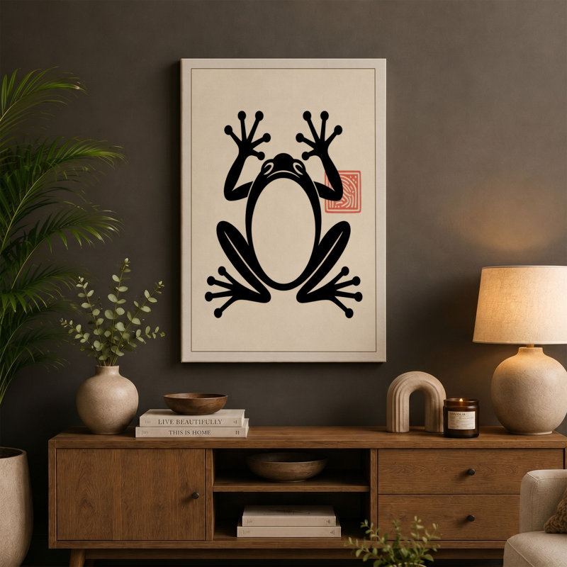 Frog Geometric - Wrapped Canvas, 18x12 - 45.7 x 30.5 cm, White Border