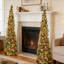 2 pièces 5 pi arbre de Noël artificiel escamotable à paillettes à la main-120696774