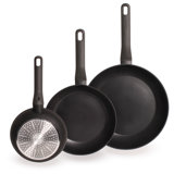 Leo 3Pc NS Fry Pan Set, Dark Grey (8", 10" & 11")