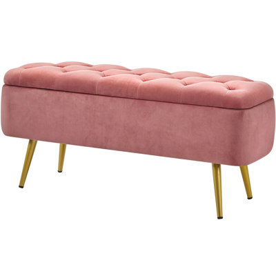Himel Upholstered Flip Top Storage Bench by Mercer41