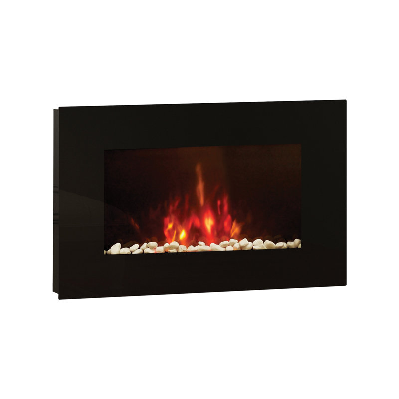 Azonto Wall Hung Electric Fire, Black