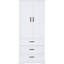 Armoire de salle de bain haute en blanc - 2 portes, tiroirs, tablette réglable, volume de rangement abondant, équipement blanc, grand espace,
