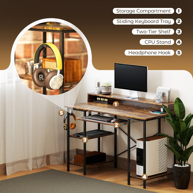 Metal Base Computer Desk